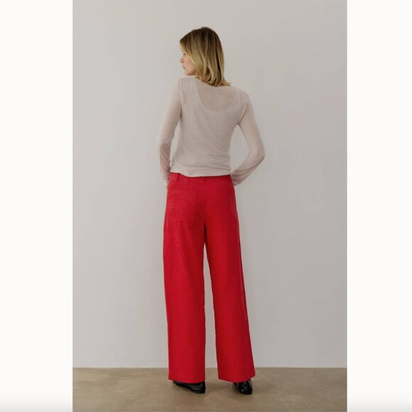 Mod Ref All:Row The Nadya Red Corduroy Pants S - Picture 3 of 8